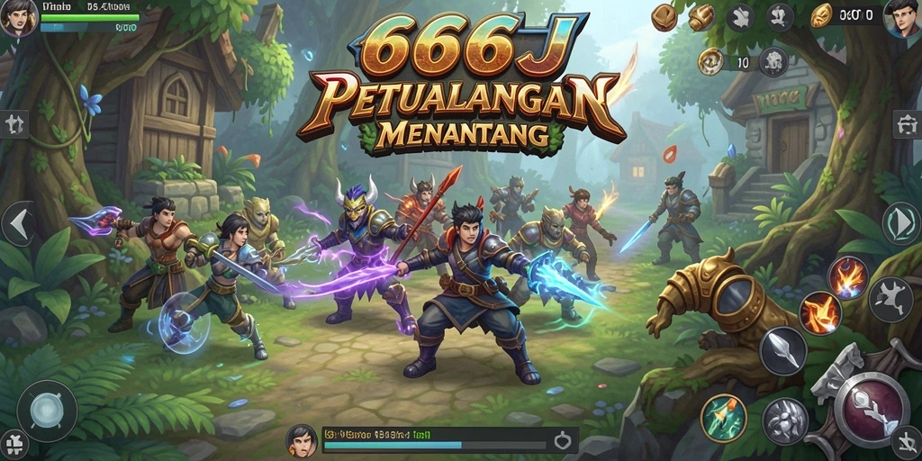 Screenshot gameplay 666J yang menampilkan pertarungan epik.
