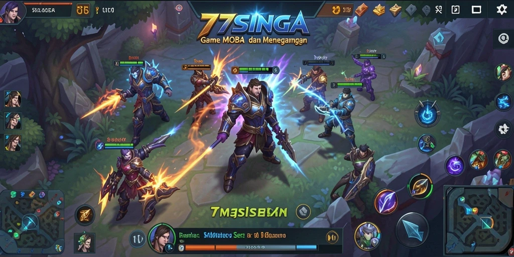 Tampilan gameplay menarik dari 77SINGA di arena MOBA.