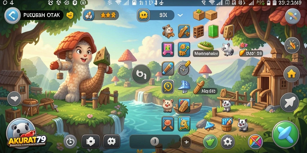 Tampilan gameplay Puzzle yang menarik dan menantang di AKURAT79.