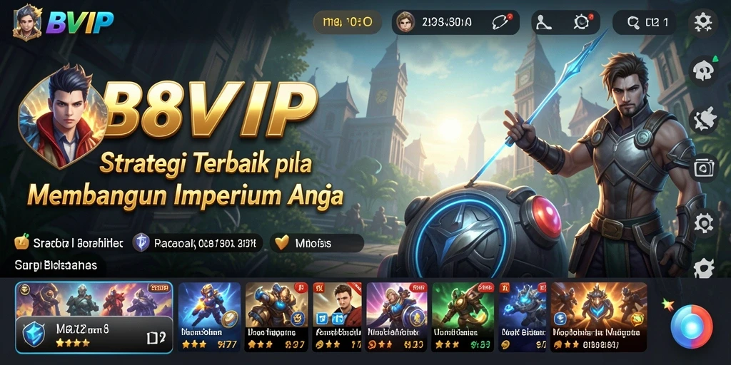 Screenshot B8VIP menampilkan aksi strategis dalam membangun kerajaan.