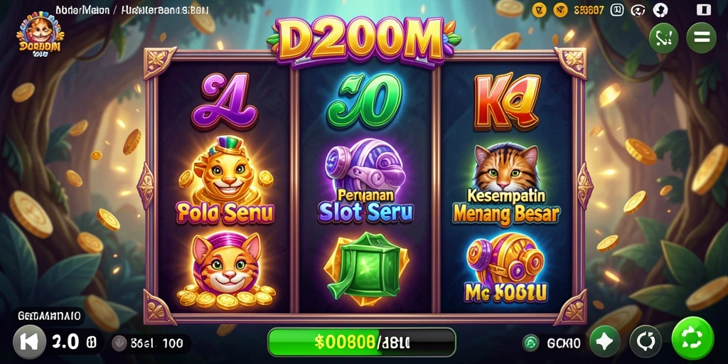 Tampilan gameplay D200M yang menarik perhatian dengan fitur slot yang kaya.