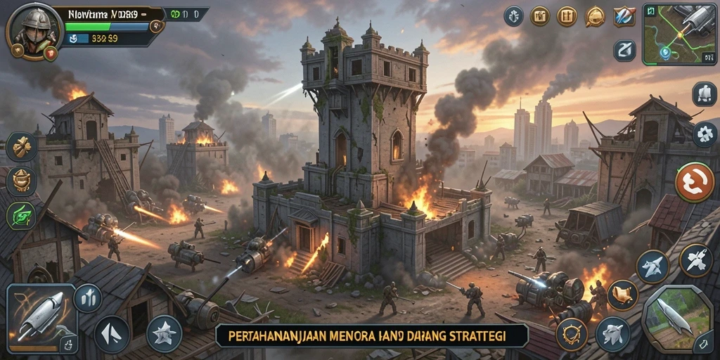 Tampilan menarik dari gameplay menara dalam IDR89.