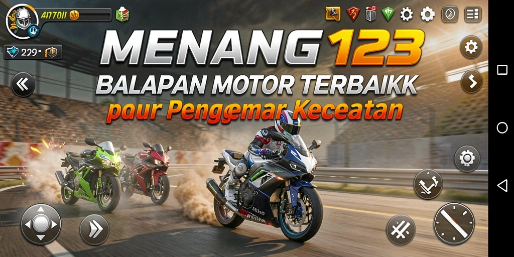 Gameplay balapan motor yang menegangkan dan seru.