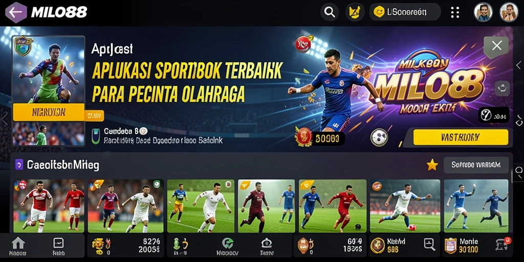Screenshot menunjukkan antarmuka pengguna <strong>MILO88</strong> saat bermain Sportsbook.