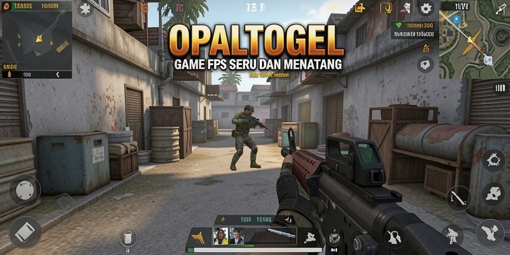 Tampilan gameplay OPALTOGEL dalam aksi FPS yang mendebarkan.