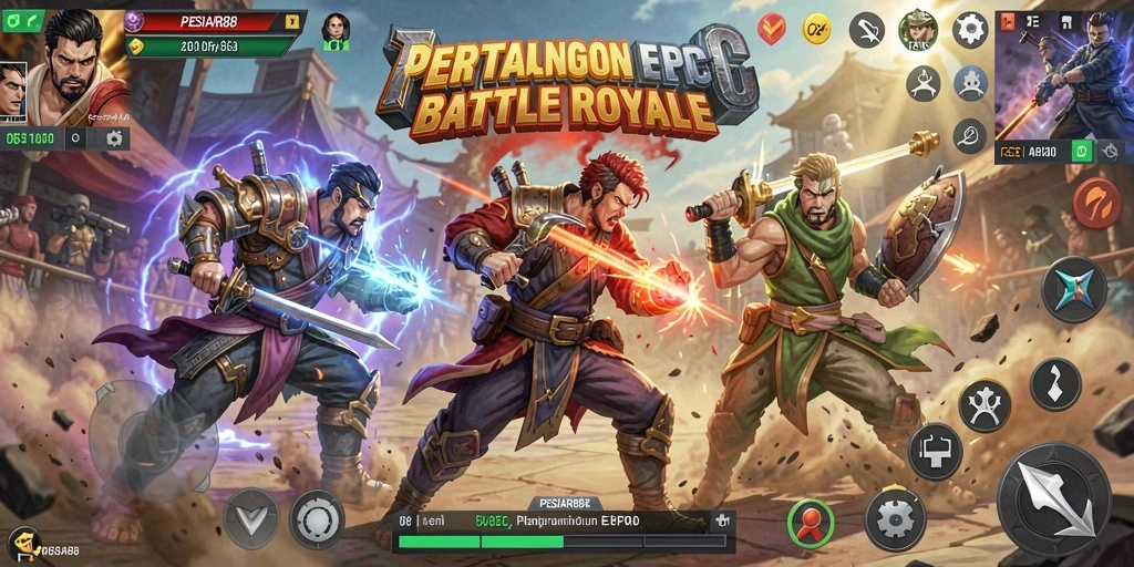 Gameplay seru dan mendebarkan di PESIAR88 Battle Royale.