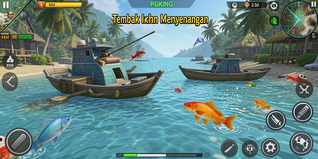 Screenshot gameplay PGKING yang menampilkan aksi seru tembak ikan.