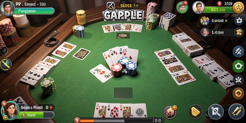 Screenshot utama PP7 menampilkan gameplay seru Gaple.