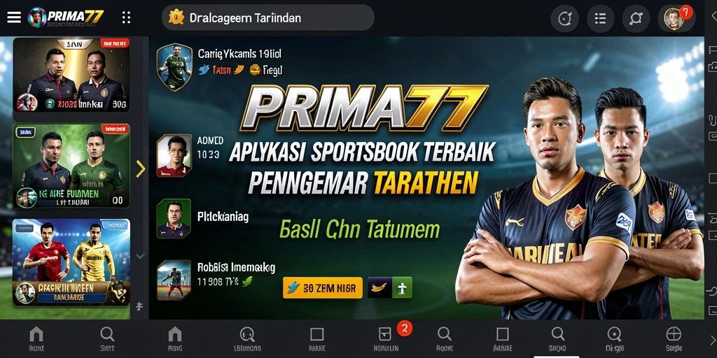Tampilan utama PRIMA77 dengan berbagai opsi taruhan olahraga.