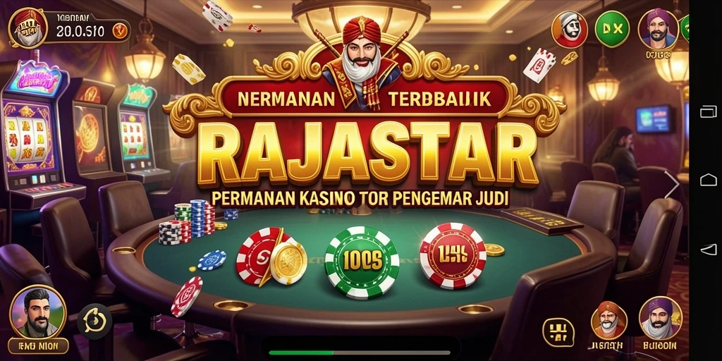 Screenshot RAJASTAR menampilkan gameplay Kasino yang seru.