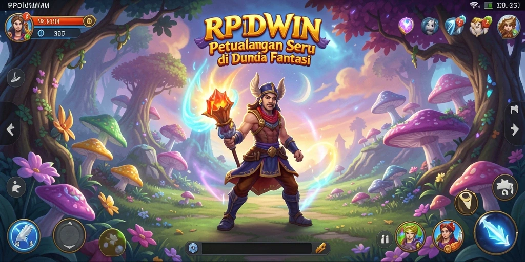 Screenshot gameplay RPIDWIN menampilkan petualangan seru di dunia fantasi.