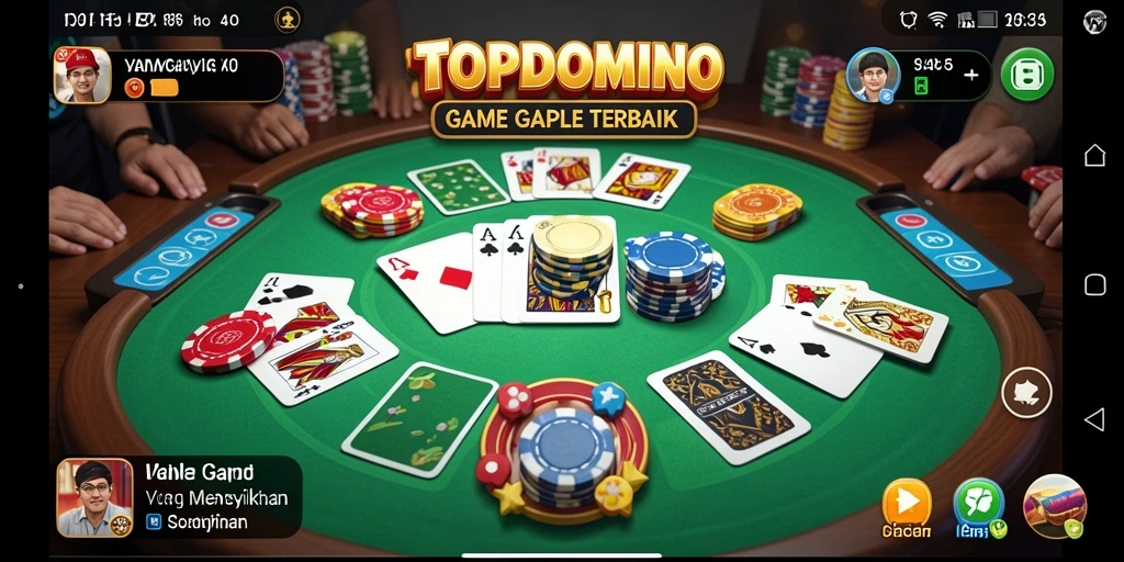 Tampilan gameplay Gaple yang seru di TOPDOMINO.