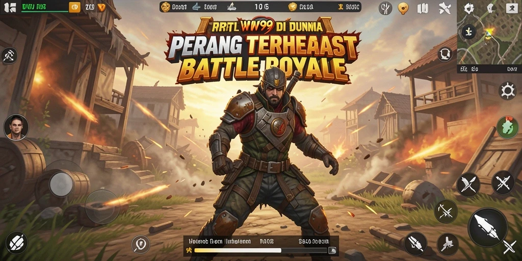 Tampilan gameplay WOW99 yang seru dalam pertempuran Battle Royale.
