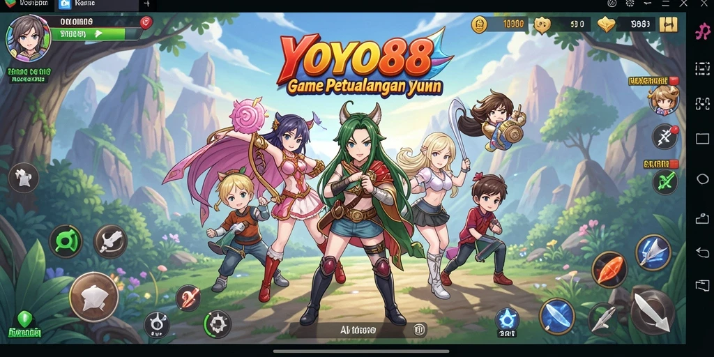 Screenshot gameplay menarik dari YOYO88 yang menampilkan karakter anime beraksi.